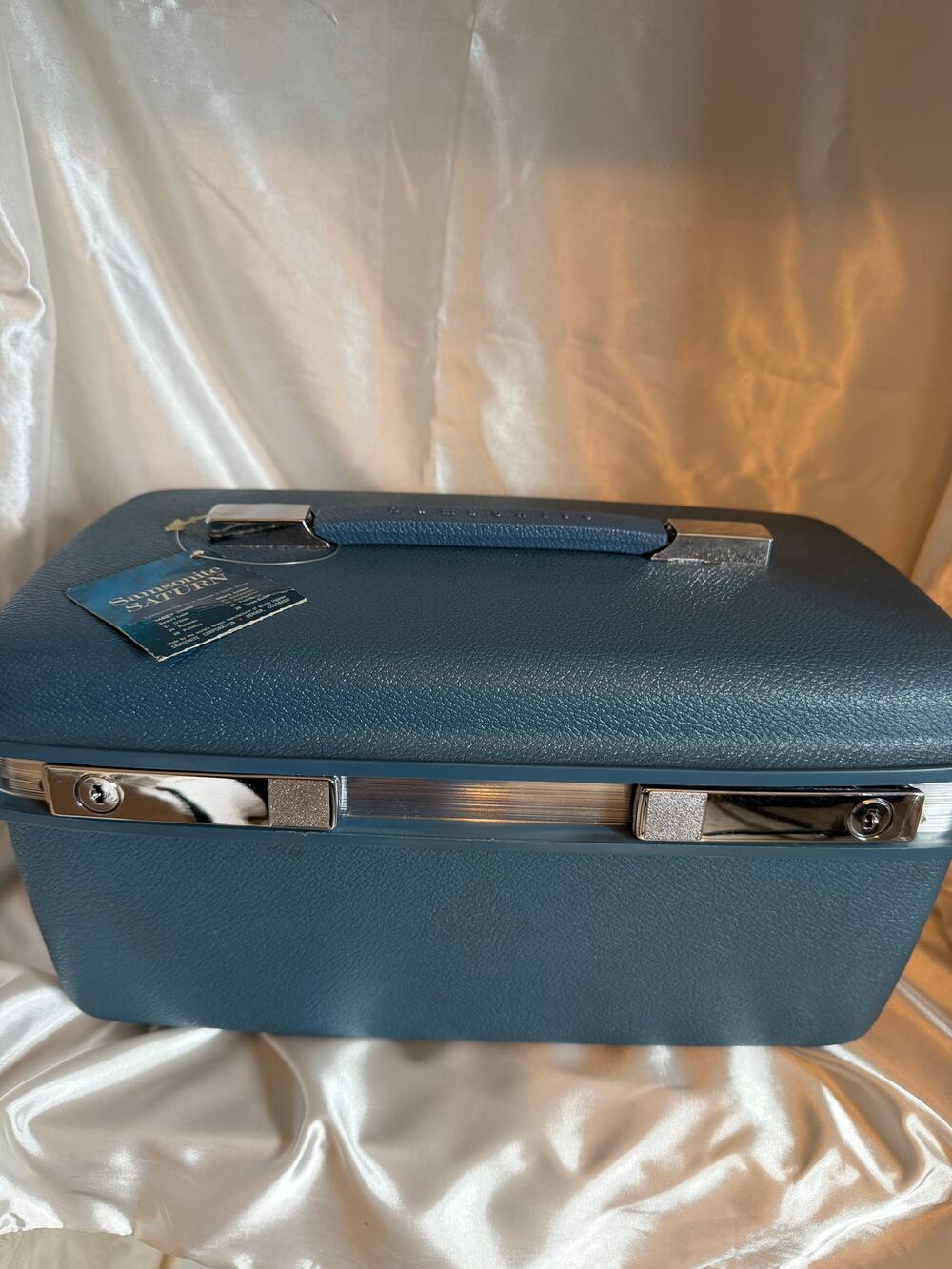 Vintage Samsonite Saturn Beauty Case w Original Tags & Keys-Exceptional Survivor